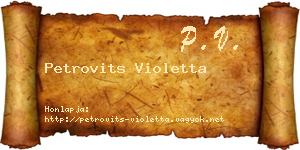 Petrovits Violetta névjegykártya